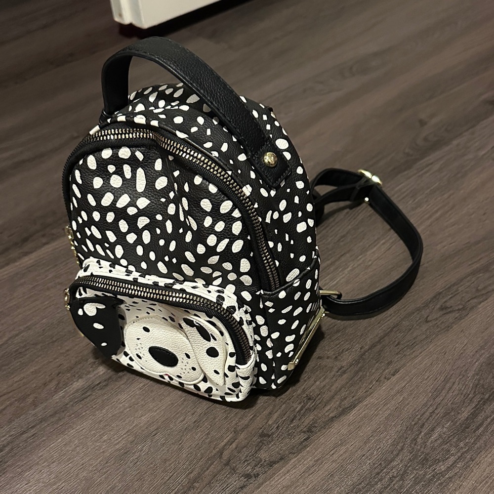 Betsey Johnson Black & White Puppy Mini Backpack